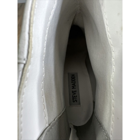 Steve Madden Women's Ankle Boots Size 7M White Pointed‎ Toe Block Heel OLGA - Picture 10 of 16